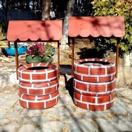 Záhradná inšpirácia: Studňa zo starých pneumatík