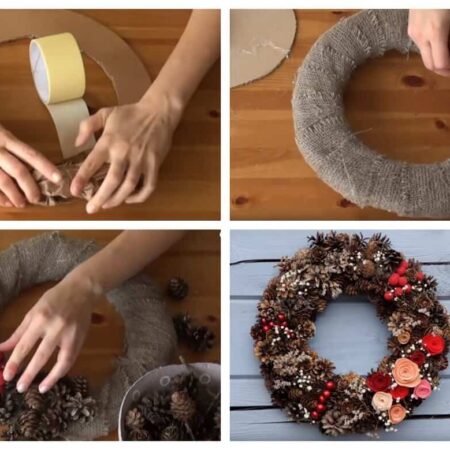 Postup, ako vyrobiť krásny veniec na dvere